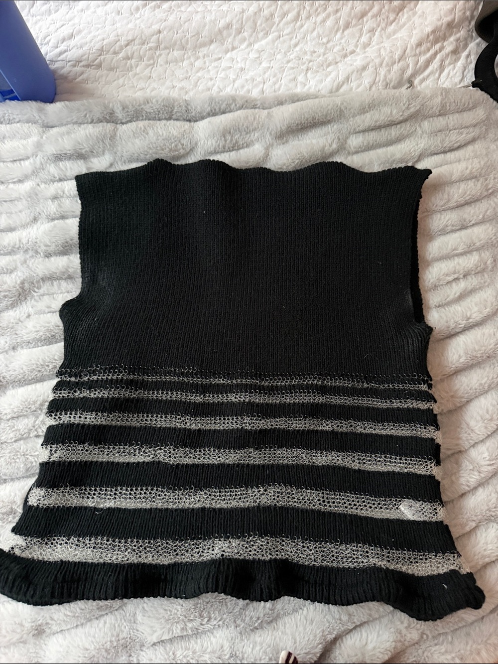 Half Stripe Top in Black - George Trochopoulos